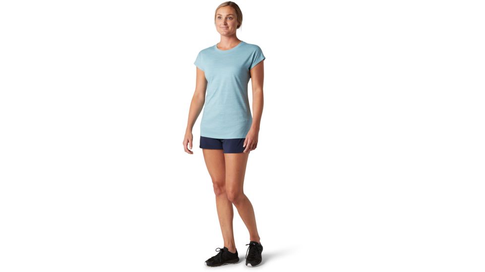 Smartwool Merino Sport 150 Tee - Womens, Wave Blue Heather, Large, SW016137D25-L