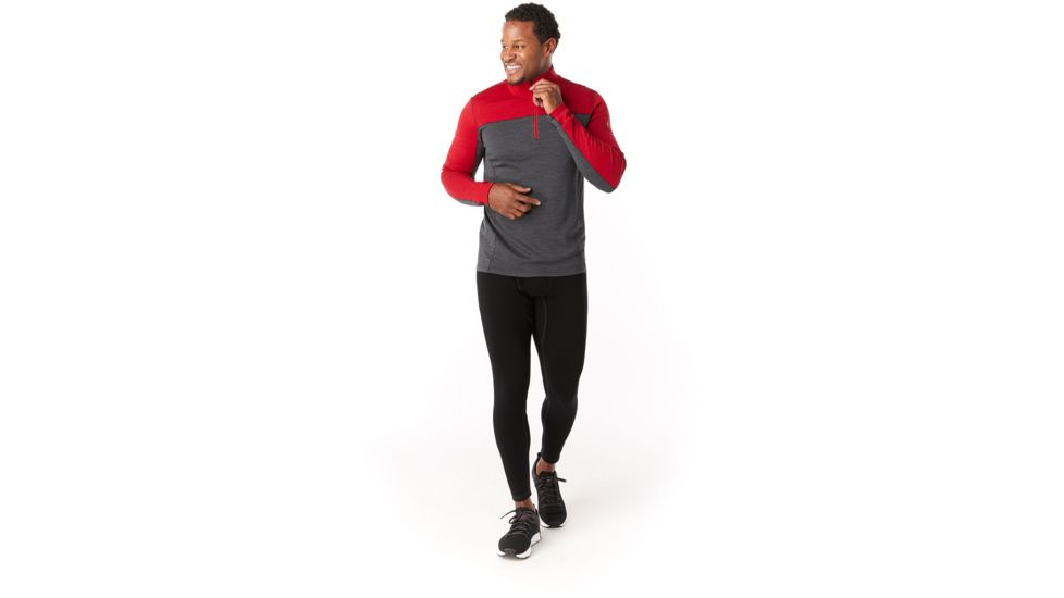 Smartwool Merino Sport 250 Long Sleeve 1/4 Zip - Mens, Chili Pepper Heather, Medium, SW019024B95-M