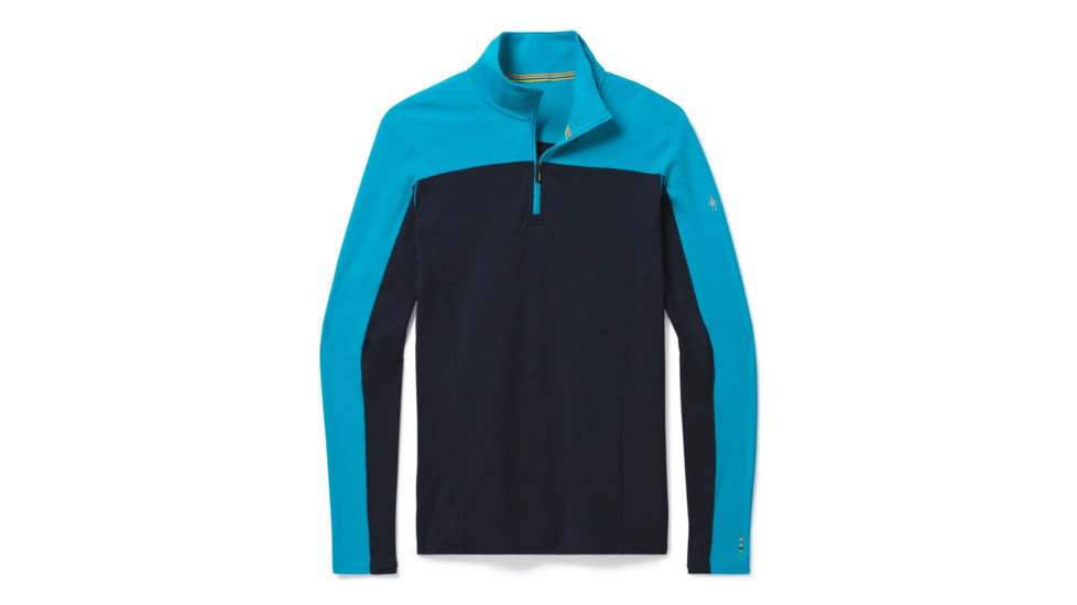 Smartwool Merino Sport 250 Long Sleeve 1/4 Zip - Mens, Sea Blue/Deep Navy, Small, SW019024E82-S