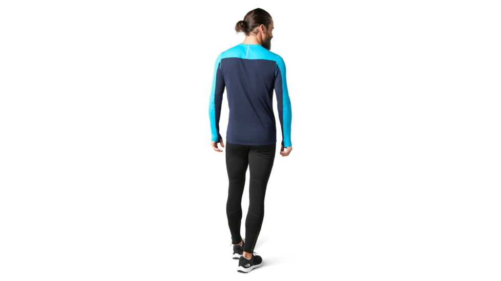 Smartwool Merino Sport 250 Long Sleeve Crew - Mens, Sea Blue/Deep Navy, Extra Large, SW019023E82-XL