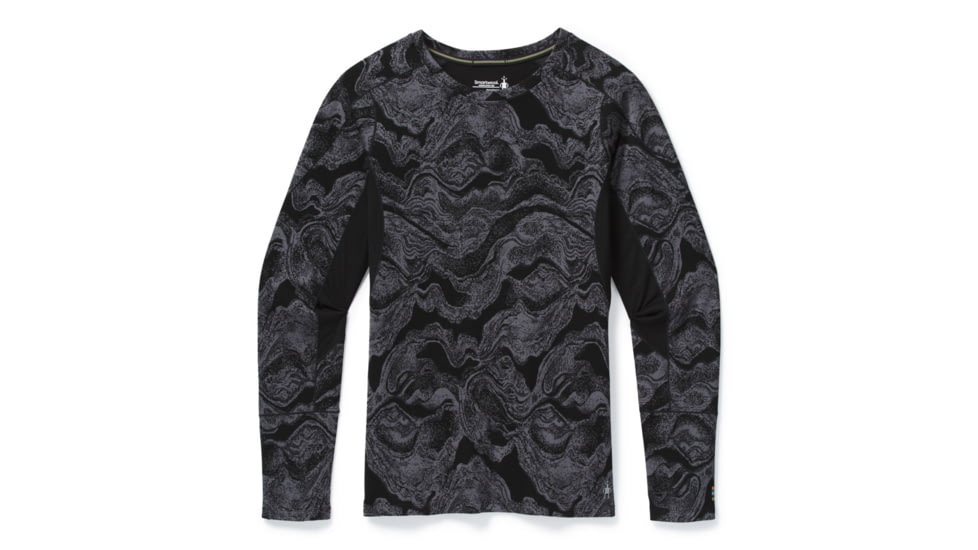 Smartwool Merino Sport 250 Long Sleeve Crew - Womens, Black Geode Pattern, Extra Small, SW019250E45-XS