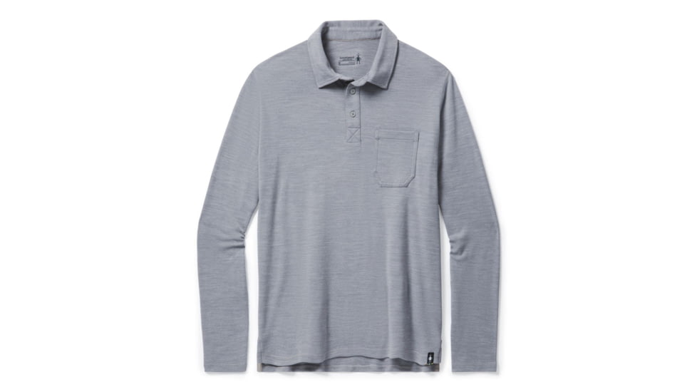 Smartwool Merino Sport 250 Long Sleeve Polo - Mens, Light Gray Heather, Extra Large, SW016297545-XL