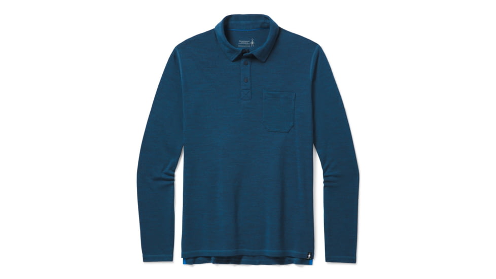 Smartwool Merino Sport 250 Long Sleeve Polo - Mens, Neptune Blue Heather, Extra Large, SW016297E19-XL