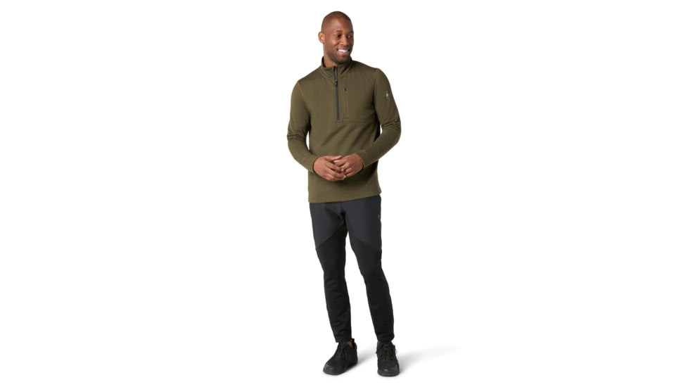 Smartwool Merino Sport Fleece 1/2 Zip - Mens, Military Olive Heather, Small, SW019043D12-S