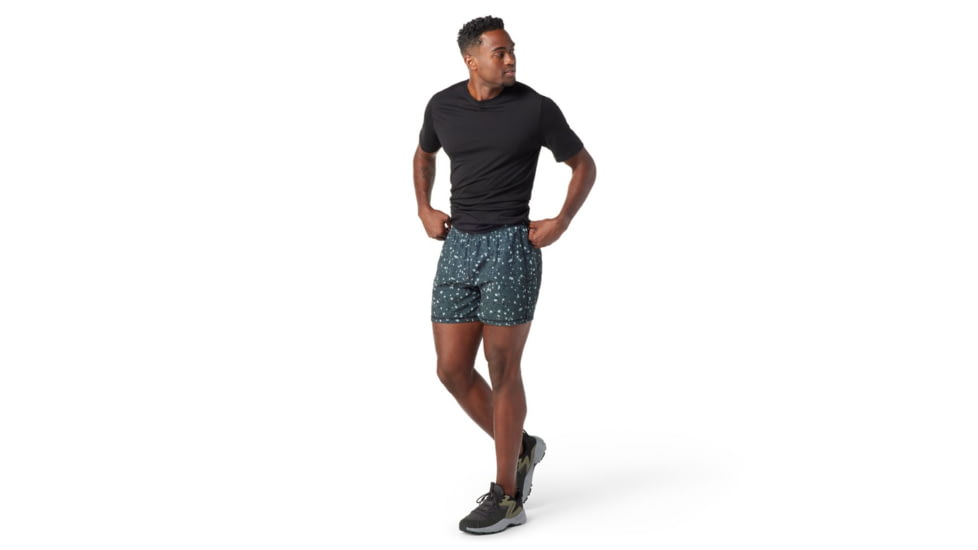 Smartwool Merino Sport Lined 5in Short - Mens, Black Composite Print, Small, SW016557J43S