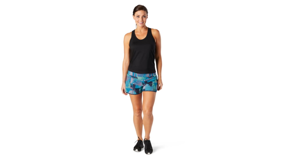 Smartwool Merino Sport Lined Short - Womens, Deep Navy Palm Print, Large, SW016142F85L