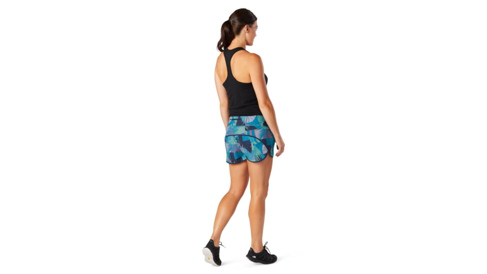 Smartwool Merino Sport Lined Short - Womens, Deep Navy Palm Print, Large, SW016142F85L