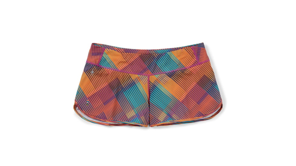 Smartwool Merino Sport Lined Short - Womens, Festive Fuchsia Mountain Plaid Print, Small, SW016604J55S