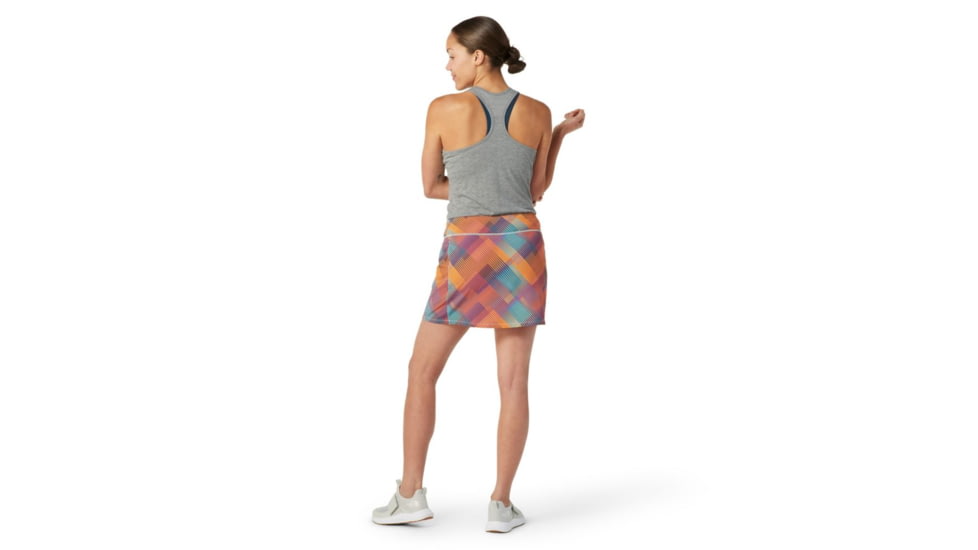 Smartwool Merino Sport Lined Skirt - Womens, Festive Fuchsia Mountain Plaid Print, Large, SW016606J55L