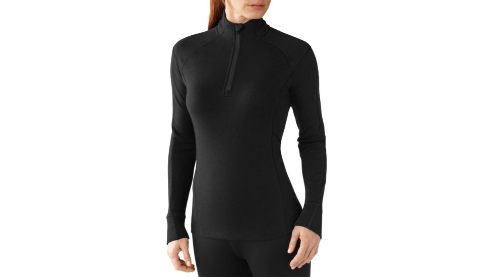 Smartwool MerinoMax Half Zip Top - Women's-Black-Large
