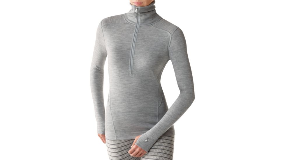 Smartwool Midweight Funnel Zip - Women's-Silver Grey Pattern-X-Large