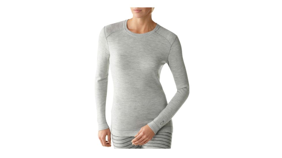 Smartwool Midweight Pattern Crew - Women's-Silver Grey Heather Stripe -Small
