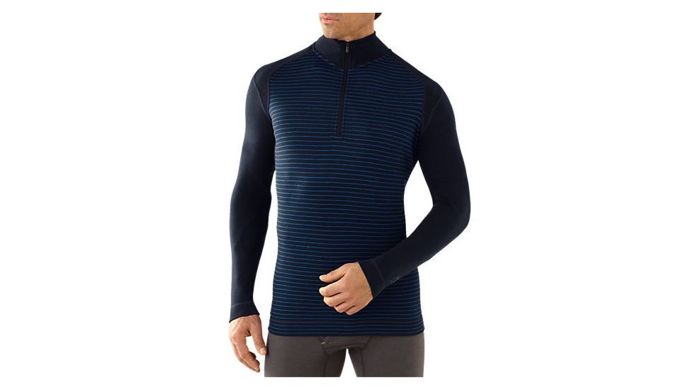 Smartwool Midweight Pattern Zip T - Men's-Deep Navy-Large