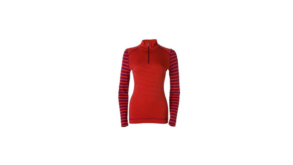 Smartwool Midweight Pattern Zip T - Women's-Claret Stripe-Small
