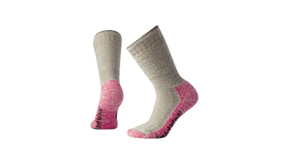 Smartwool Mountaineering Extra Heavy Crew Sock - Women's, Taupe/Bright Pink, Small SW001054643-S