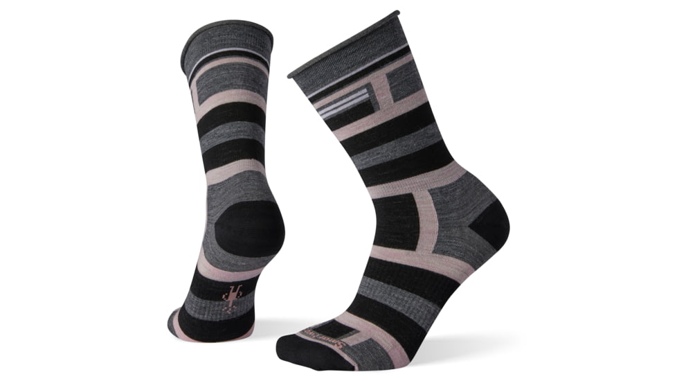Smartwool Non-Binding Pressure Free Striped Crew Socks - Womens, Medium Gray, Large, SW004014052-L