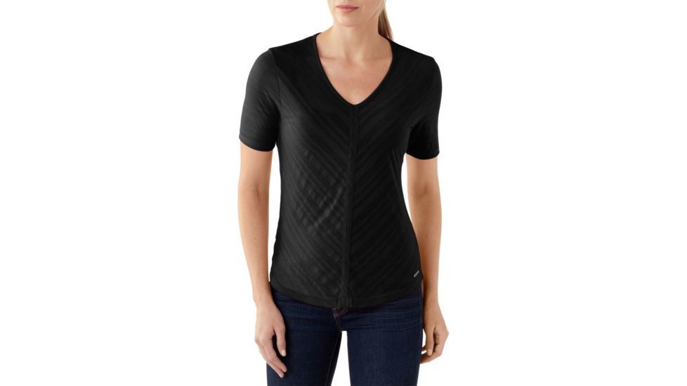 Smartwool North Lake Burnout Tee - Women's-Black-Small