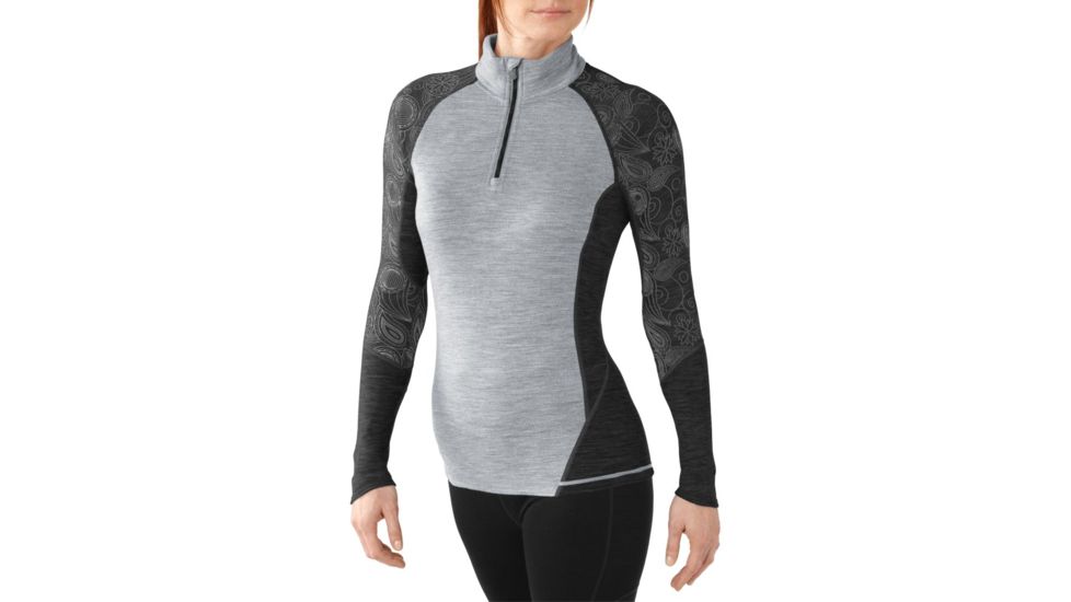 Smartwool NTS Light 195 Zip T - Women's-Printed Black-X-Small