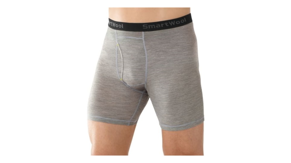 Smartwool NTS Micro 150 Boxer Brief - Mens-Pattern Silver Gray Heather-Large