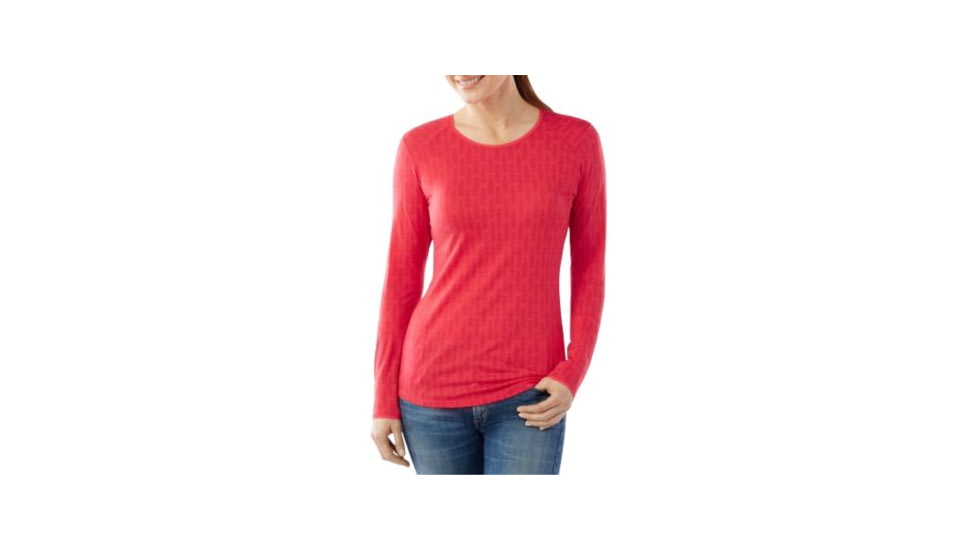 Smartwool NTS Micro 150 Crew Bird Tee - Womens, Hibiscus, Extra Small, SW006738486XS