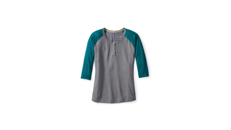Smartwool NTS Micro 150 Henley Tee - Womens, Capri, Extra Small, SW015055709XS