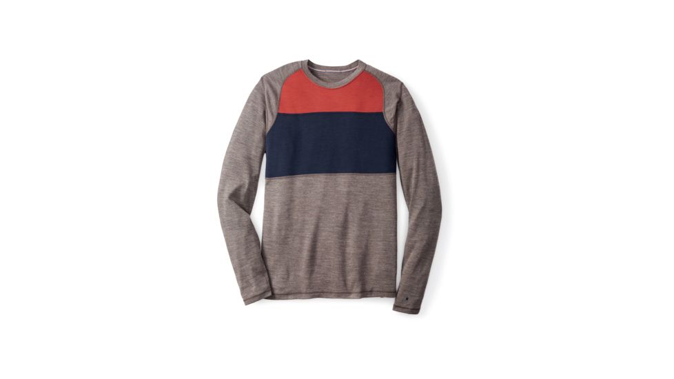 Smartwool NTS Mid 250 Color Block Crew, Taupe Heather, Small, SW0NP657736-S