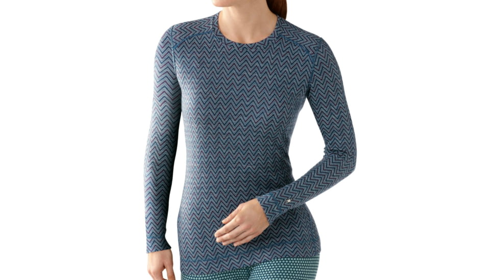 Smartwool NTS Mid 250 Crew - Women's-Pattern Deep Sea Heather-Small