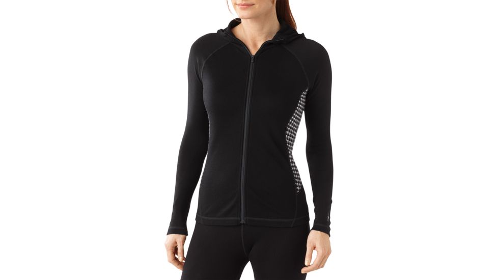 Smartwool NTS Mid 250 Full Zip Hoody, Black/Light Gray H, Large, SW0NP030068-L