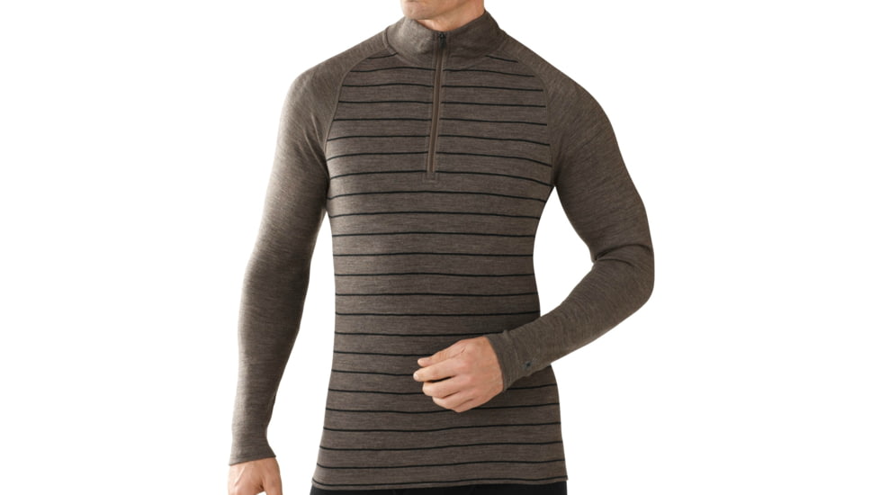 Smartwool NTS Mid 250 Zip T - Men's-Large-Taupe Heather/Black