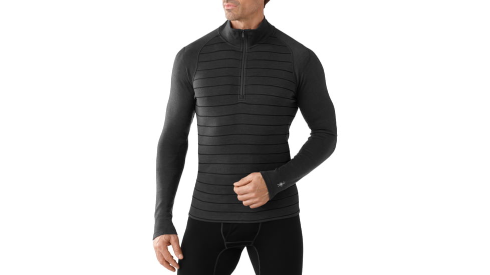 Smartwool NTS Mid 250 Zip T - Mens-Pattern Charcoal Heather/Black-Small