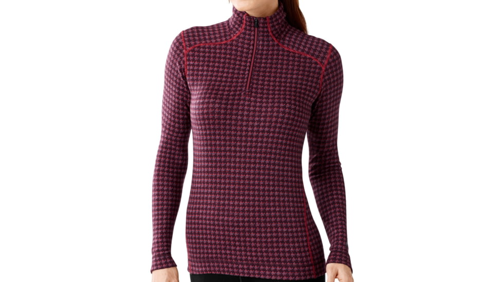Smartwool NTS Mid 250 Zip T - Women's-X-Large-Pattern Aubergine Heather/Hibiscus Heather