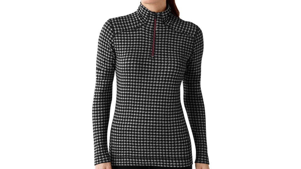 Smartwool NTS Mid 250 Zip T - Women's-Large-Pattern Black/Light Gray Heather
