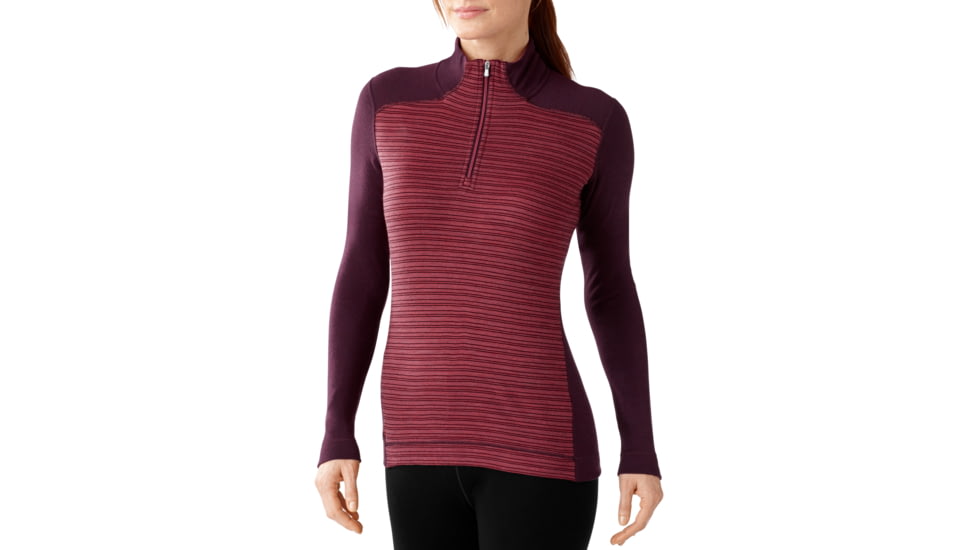 Smartwool NTS Mid 250 Zip T - Womens-Large-Pattern Aubergine Heather