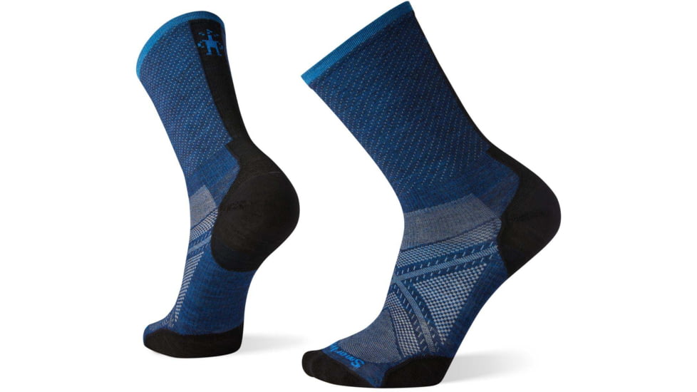 Smartwool Performance Run Zero Cushion Pattern Crew Socks - Mens, Alpine Blue, Medium, SW001496B25M