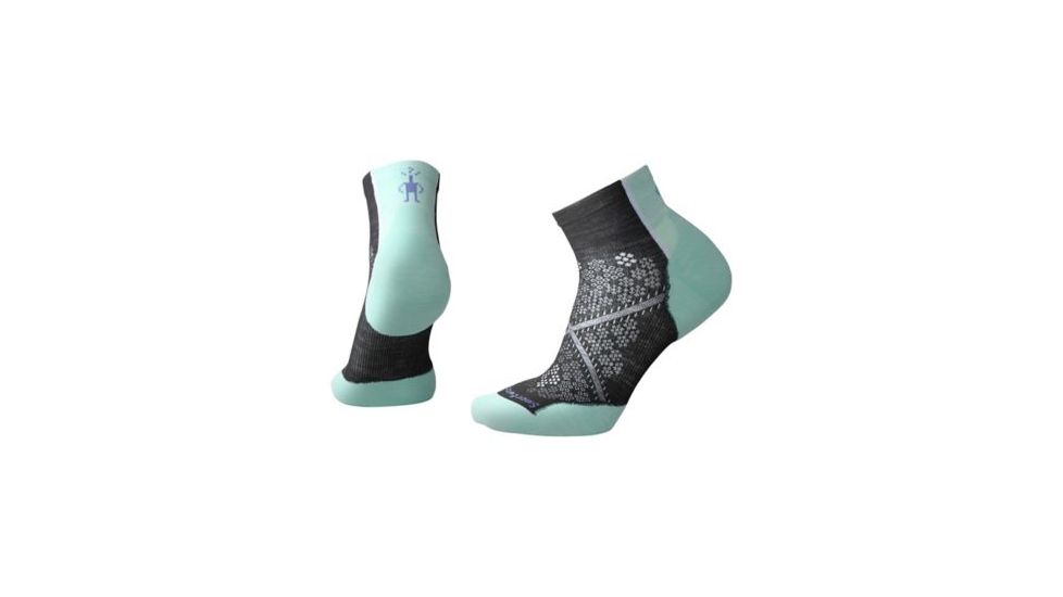 Smartwool PhD Cycle Light Elite Low Cut Sock - Women's, Black/Mint, Small SW001113A01-S