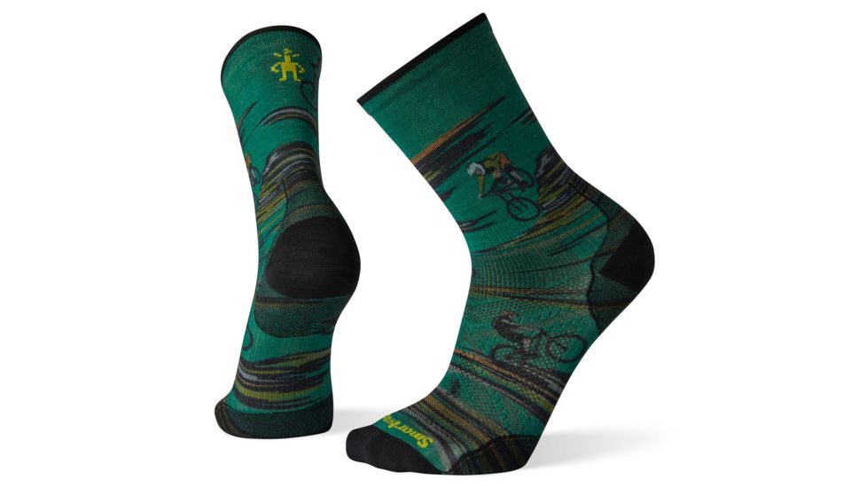 Smartwool PhD Cycle Ultra Light Dialed Print Crew Socks - Mens, Multi Color, Medium, SW001261150-M