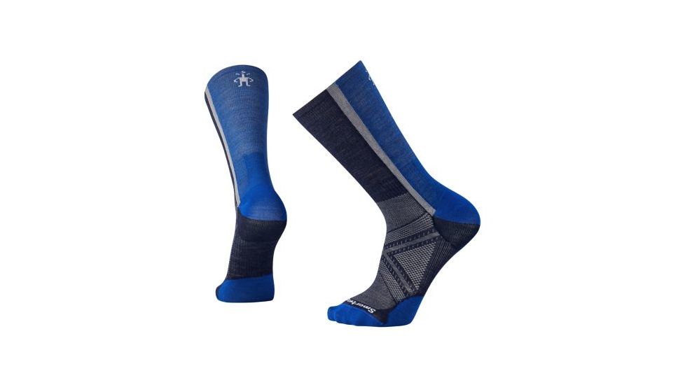 Smartwool PhD Cycle Ultra Light Pattern Crew Sock - Men's, Deep Navy, Medium SW001205092-M