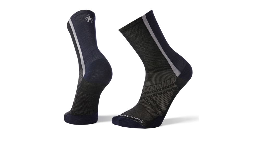 Smartwool PhD Cycle Ultra Light Pattern Crew Socks - Mens, Black, Extra Large, SW001420001-XL