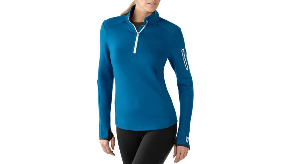 Smartwool PhD HyFi Half Zip Top - Women's-Arctic Blue-Small