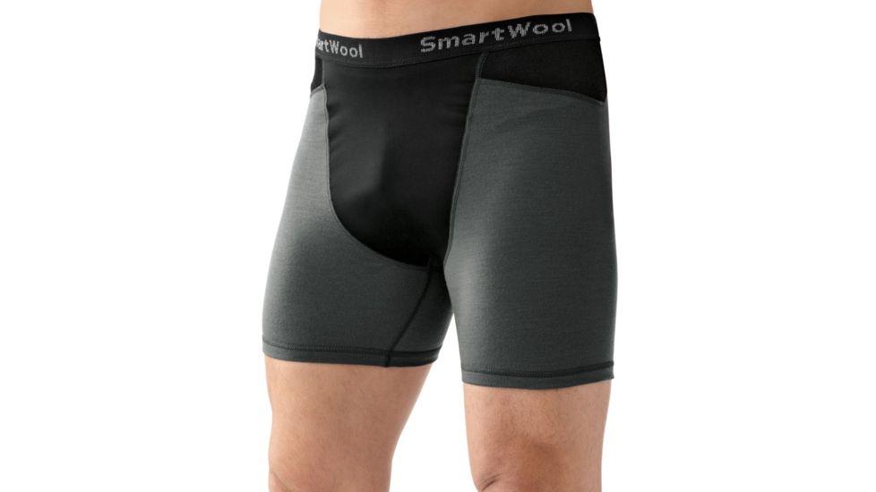 Smartwool PhD NTS 195 Wind Boxer Brief - Men's -Graphite-Large