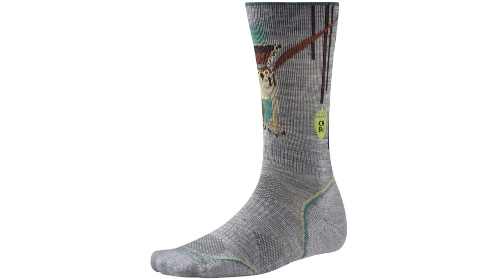 Smartwool Phd Outdoor Light Crew Charley Harper Sock - Men's-Light Gray-Large