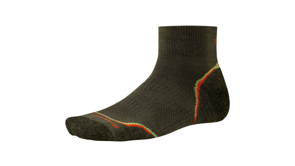 Smartwool PhD Outdoor Light Mini Sock - Mens-X-Large-Loden/Bright Orange