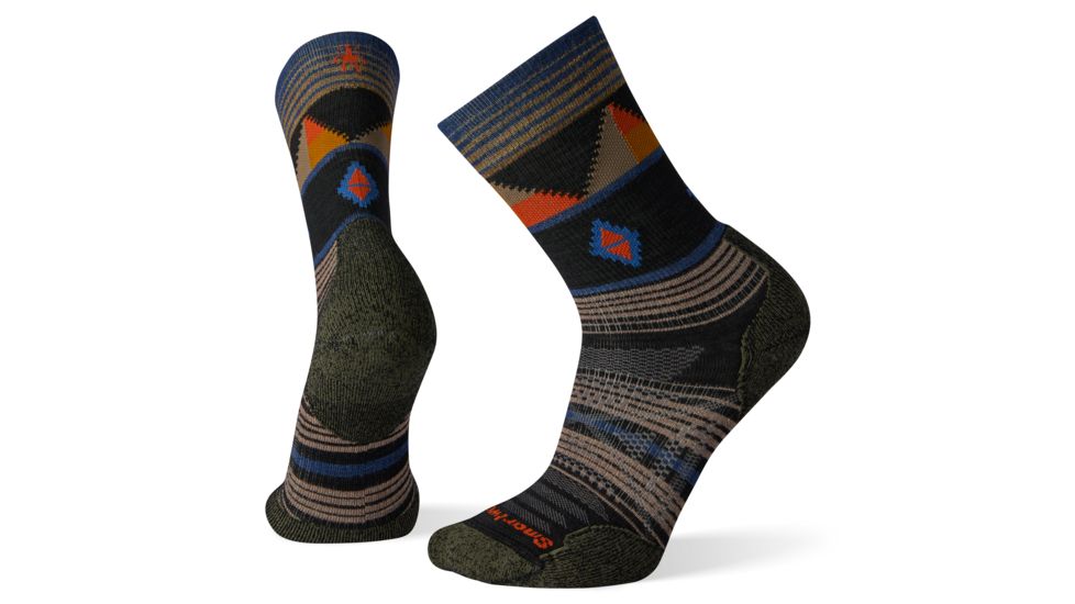 Smartwool PhD Outdoor Light Pattern Crew Socks - Mens, Black, Large, SW001252001-L