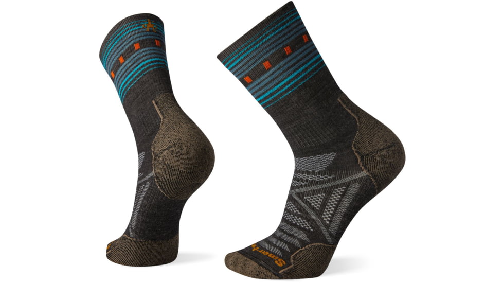 Smartwool PhD Outdoor Light Pattern Crew Socks - Mens, Charcoal, Large, SW001538003-CC-Large