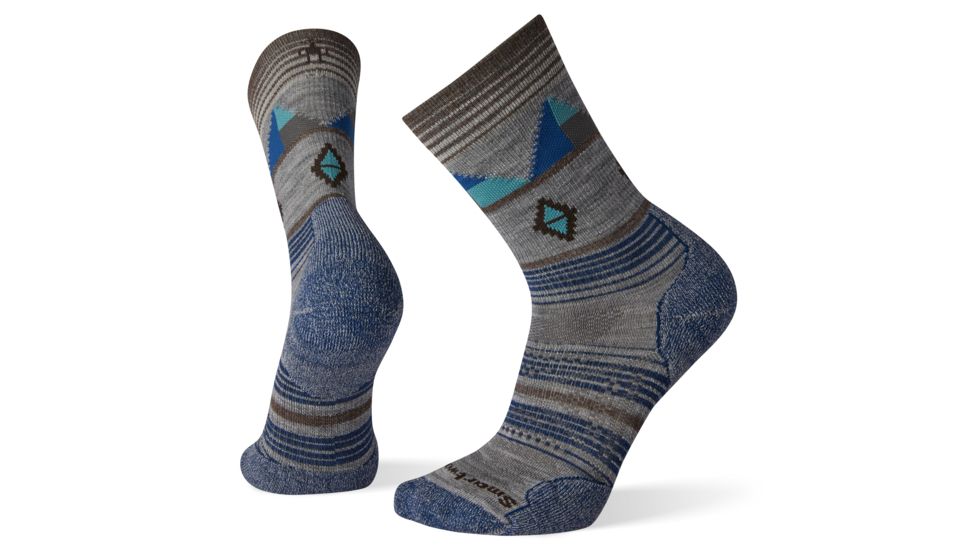 Smartwool PhD Outdoor Light Pattern Crew Socks - Mens, Light Gray, Extra Large, SW001252039-XL
