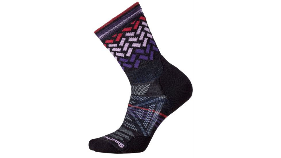 Smartwool PhD Outdoor Light Pattern Mid Crew Sock - Women's-Charcoal-Small