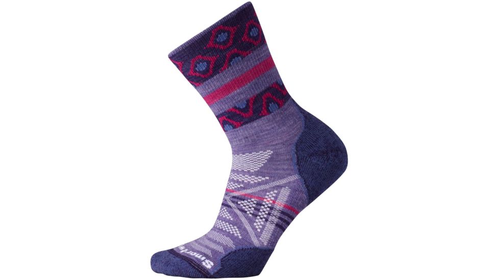 Smartwool PhD Outdoor Light Pattern Mid Crew Sock - Women's-Lavender-Large