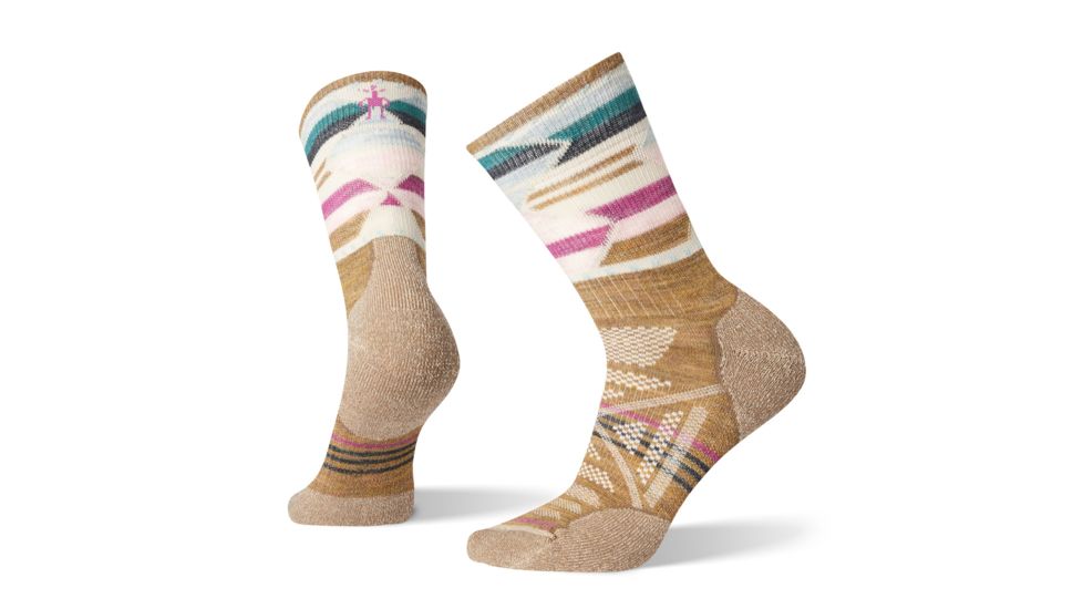 Smartwool PhD Outdoor Light Pattern Mid Crew - Womens, Desert Sand, Medium, SW001144A37-M