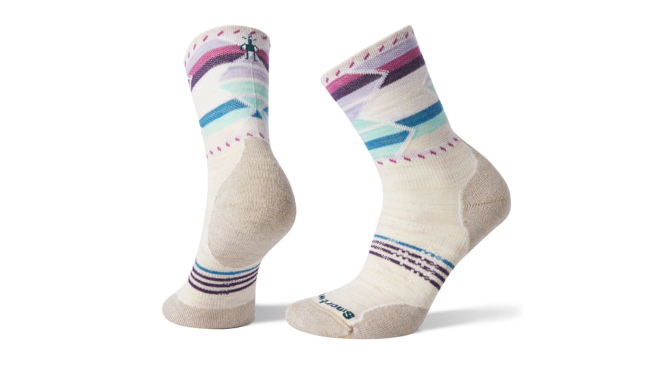 Smartwool PhD Outdoor Light Pattern Mid Crew - Womens, Moonbeam, Large, SW001144A81-L