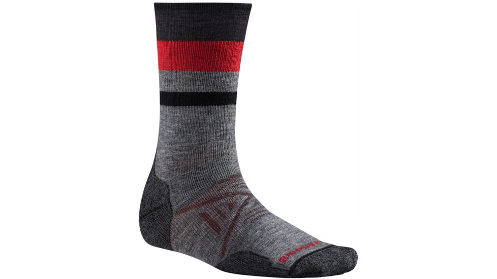 Smartwool PhD Outdoor Medium Crew Sock - Men's -Medium Gray-Medium
